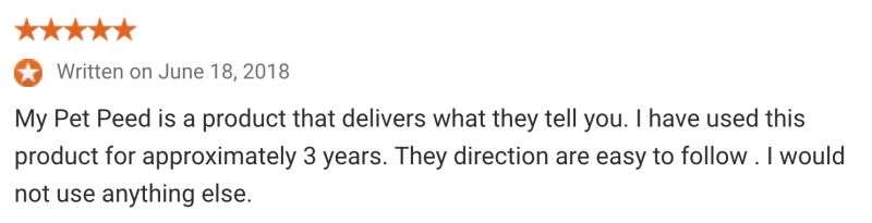  <a href='https://www.mypetpeed.com/review_groups/from-google/'>Left on Google</a>, <a href='https://www.mypetpeed.com/review_groups/long-time-user/'>Long Time User</a>, <a href='https://www.mypetpeed.com/review_groups/repeat-buyer/'>Repeat Buyer</a>